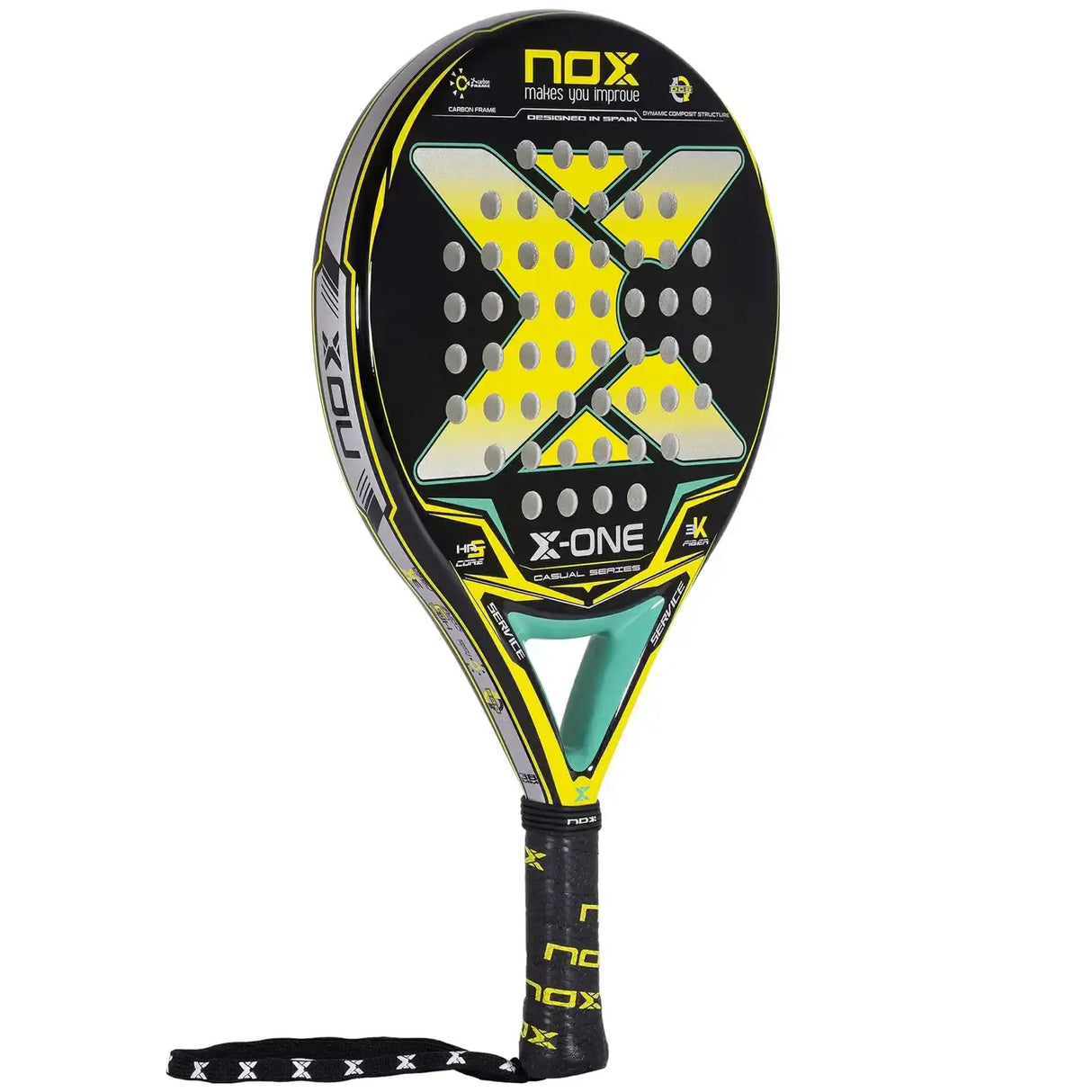 Pala de pádel Nox X-one amarilla y verde