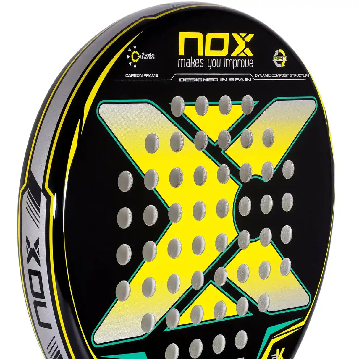 Pala de pádel Nox X-one amarilla y verde