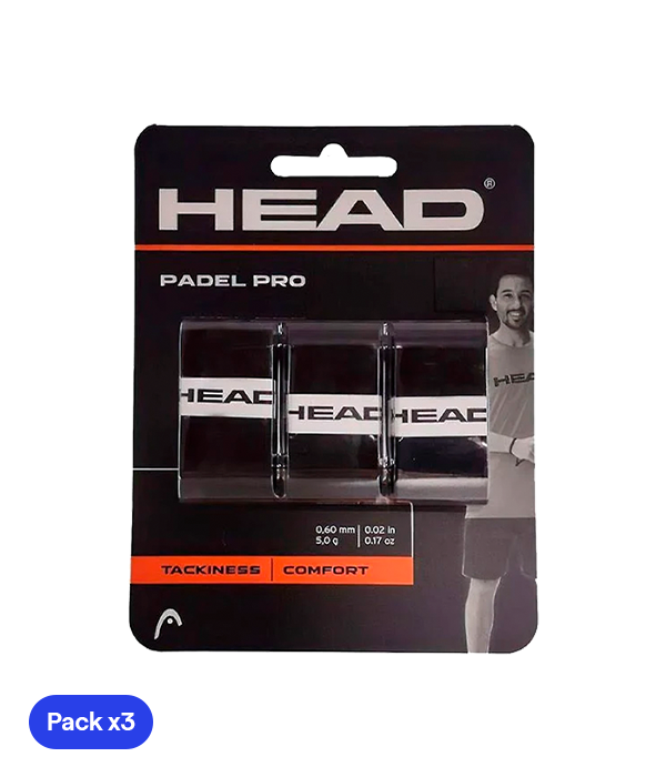 Overgrip Head Padel Pro (Pack x 3) Black