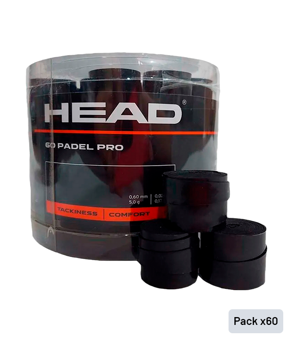 Head Padel Overgrip Drum Pro Black (x60)